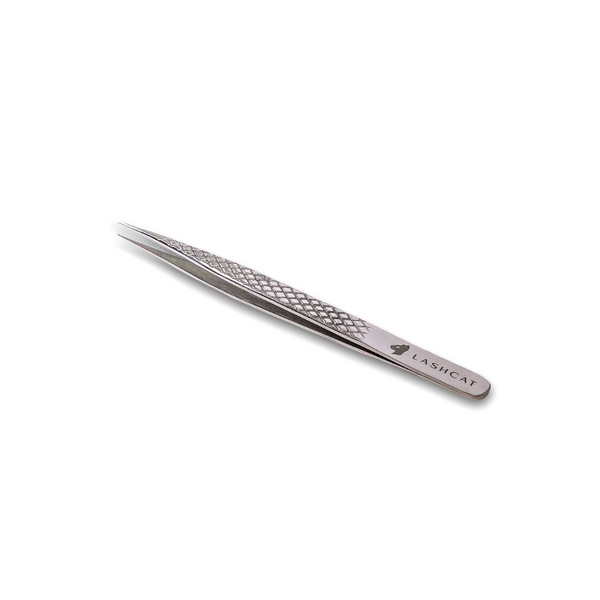 Diamond Grip Fine Tip Straight Tweezer - Lash Cat